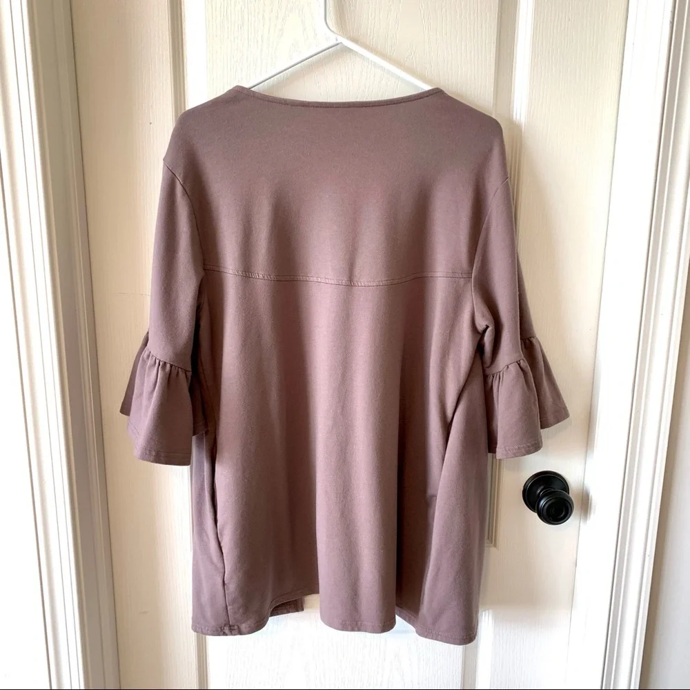 ANYBODY Mauve Ruffled Arm Open Cardigan—SZ. Small - Picture 7 of 12